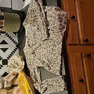 Banana Republic mad men collab cropped leopard cardigan xl